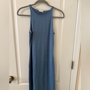 Wilfred Free Aritzia Sleeveless Midi Dress in Blue